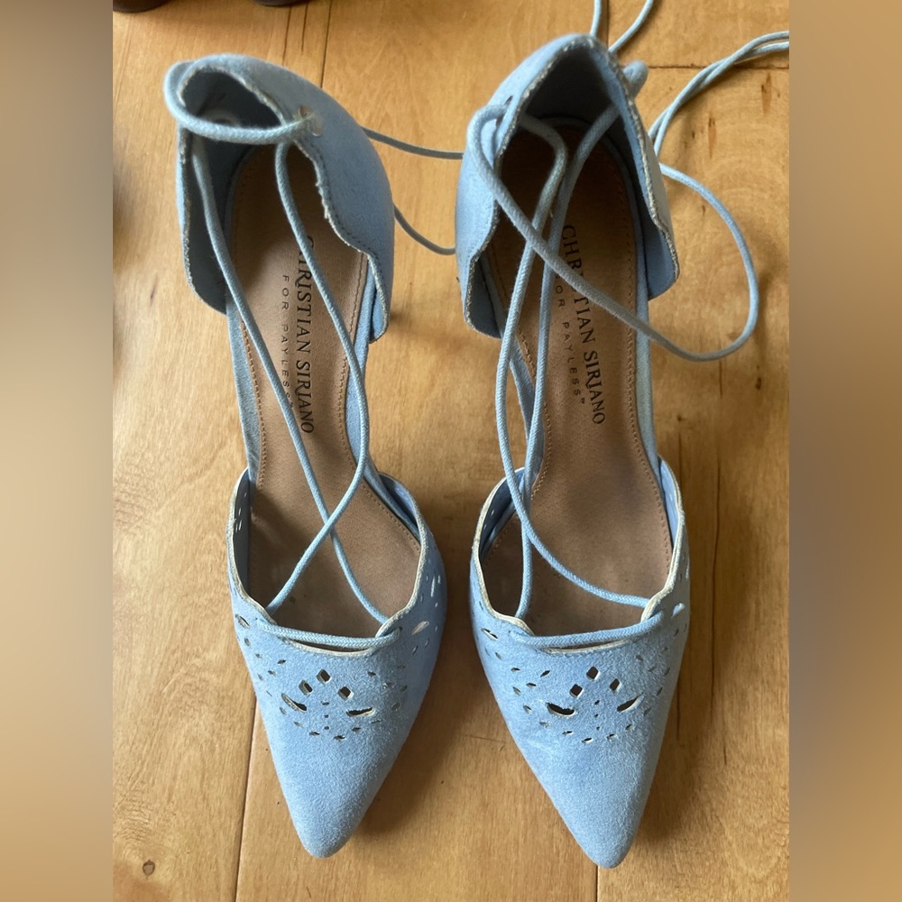 Christian Siriano for Payless perforated wraparound pointed toe heel